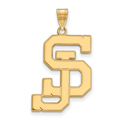 10K Gelbgold Logoart San Jose State University S J Extra Groß Anhänger