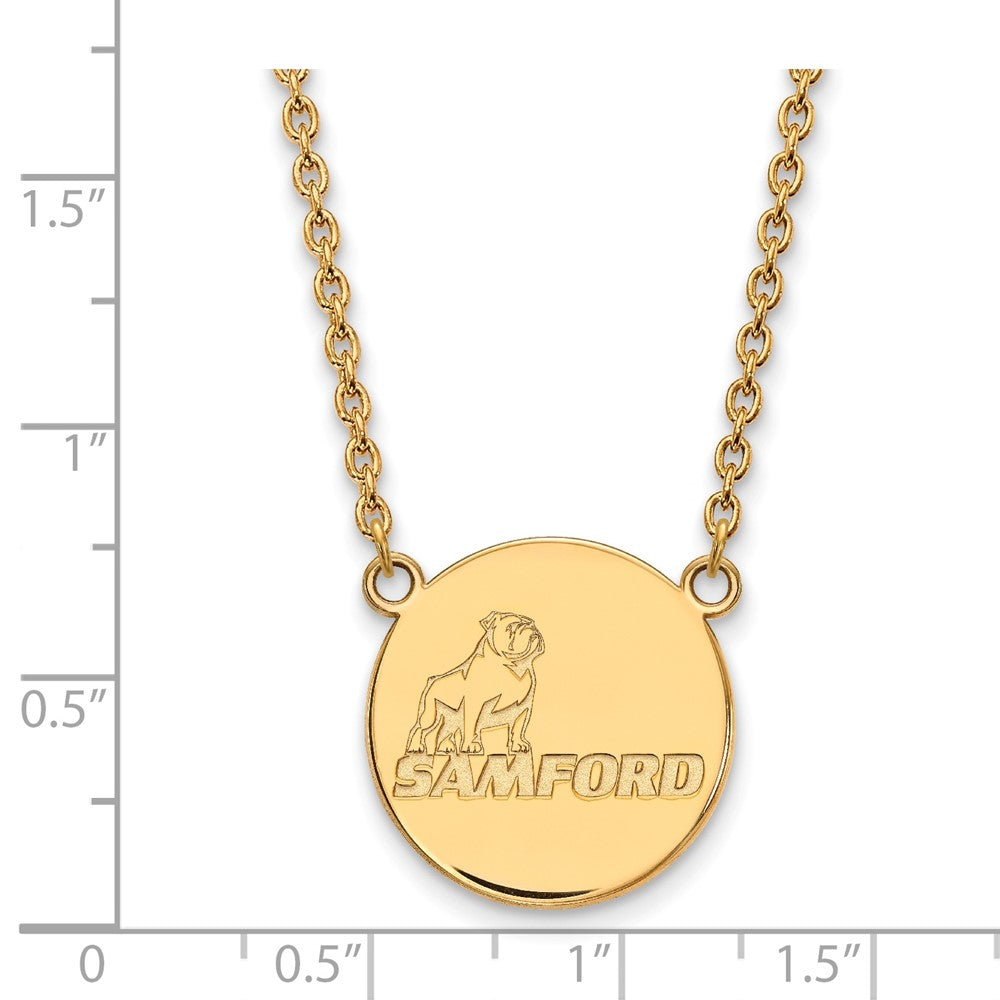 10K Gelbgold Logoart Samford University Groß Plättchen Anhänger 18 Zoll Halskette