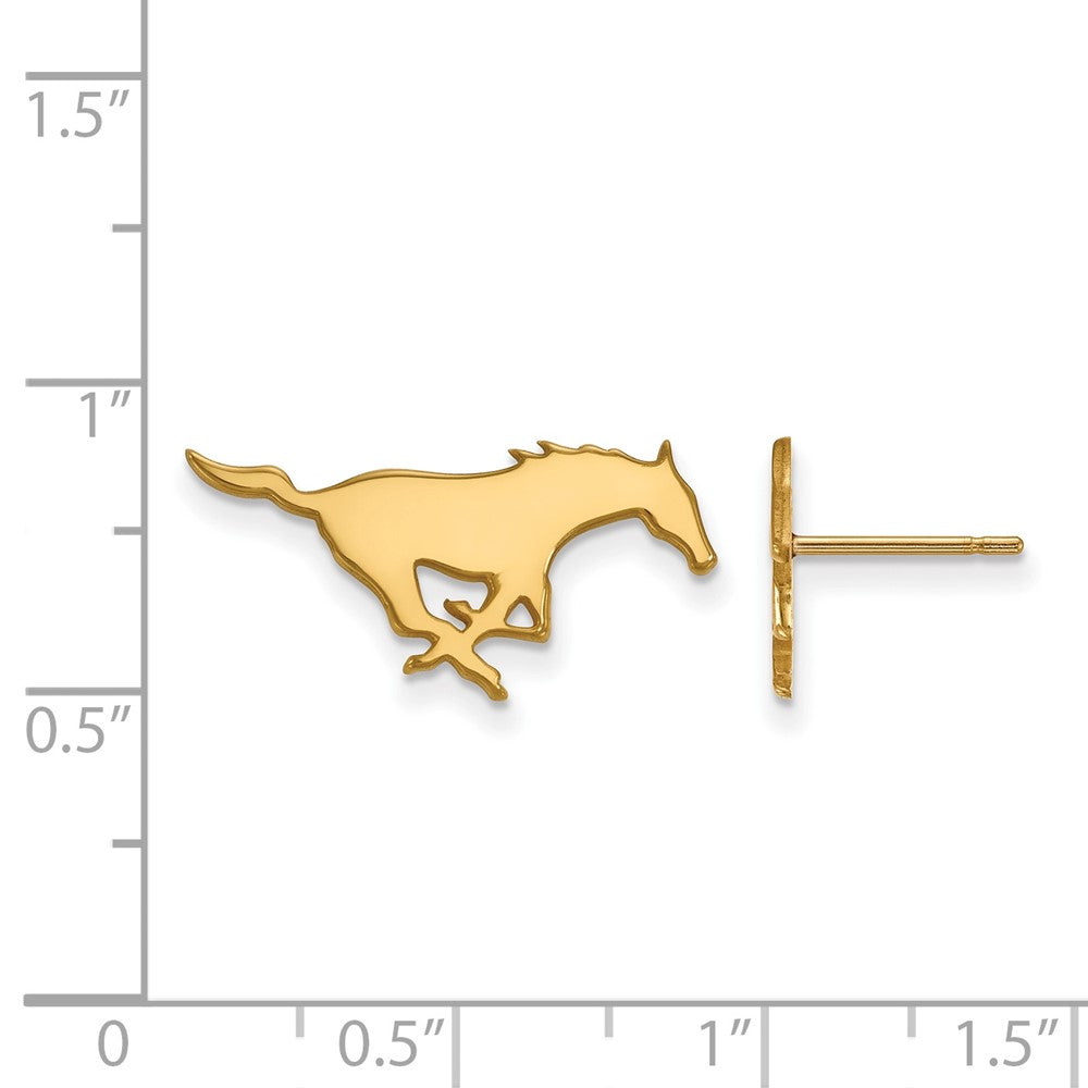 10K Gelbgold Logoart Southern Methodist University Mustang Klein Ohrstecker