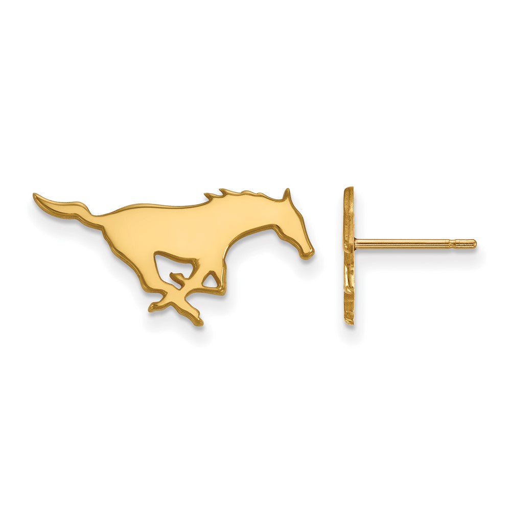 14K Gelbgold Logoart Southern Methodist University Mustang Klein Ohrstecker