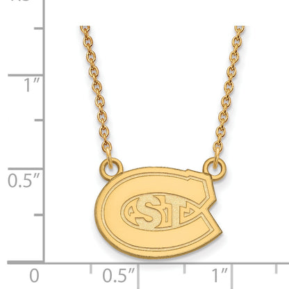 10K Gelbgold Logoart St. Cloud State University Klein Anhänger 18 Zoll Halskette