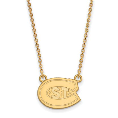 10K Gelbgold Logoart St. Cloud State University Klein Anhänger 18 Zoll Halskette