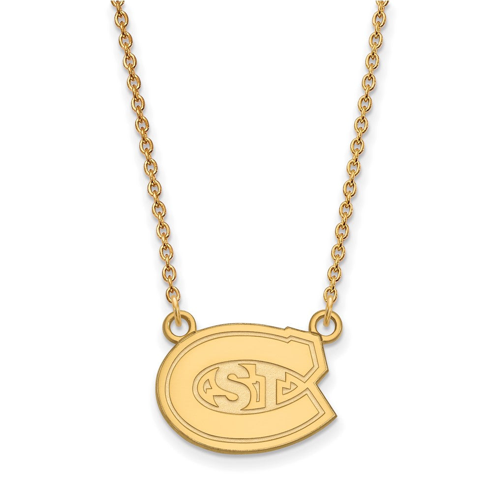 14K Gelbgold Logoart St. Cloud State University Klein Anhänger 18 Zoll Halskette