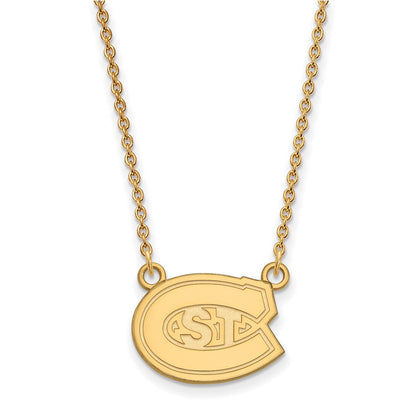 14K Gelbgold Logoart St. Cloud State University Klein Anhänger 18 Zoll Halskette