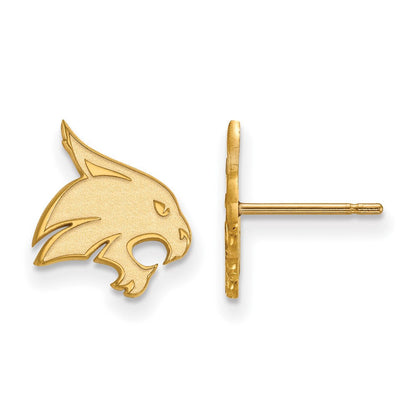 10K Gelbgold Logoart Texas State University Bobcat Klein Ohrstecker