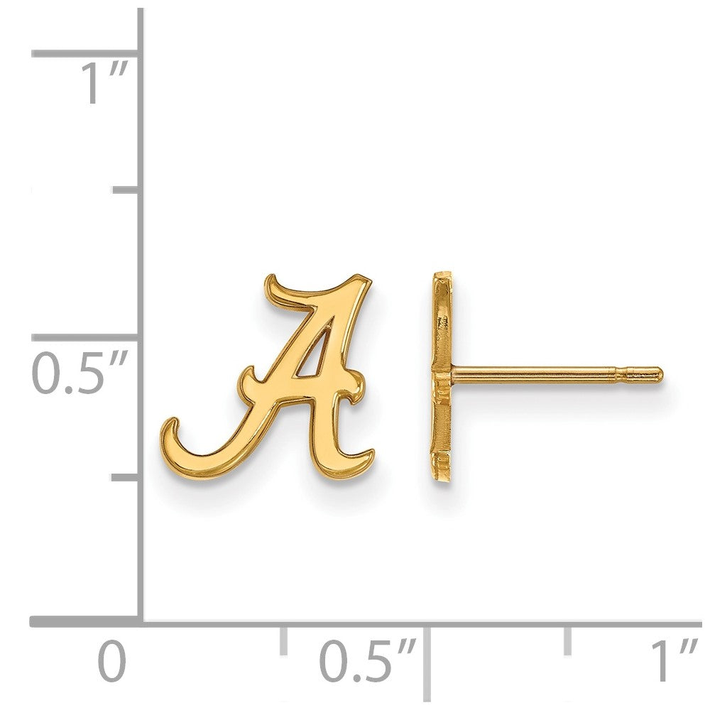 10K Gelbgold Logoart University Of Alabama Buchstabe A Extra Klein Ohrstecker