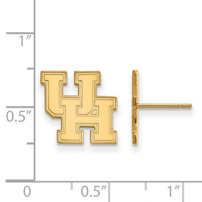 10K Gelbgold Logoart University Of Houston U H Klein Ohrstecker