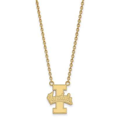 14K Gelbgold Logoart University Of Idaho Vandals Groß Anhänger 18 Zoll Halskette