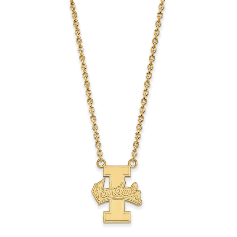 Vergoldet Sterlingsilber Logoart University Of Idaho Vandals Groß Anhänger 18 Zoll Halskette