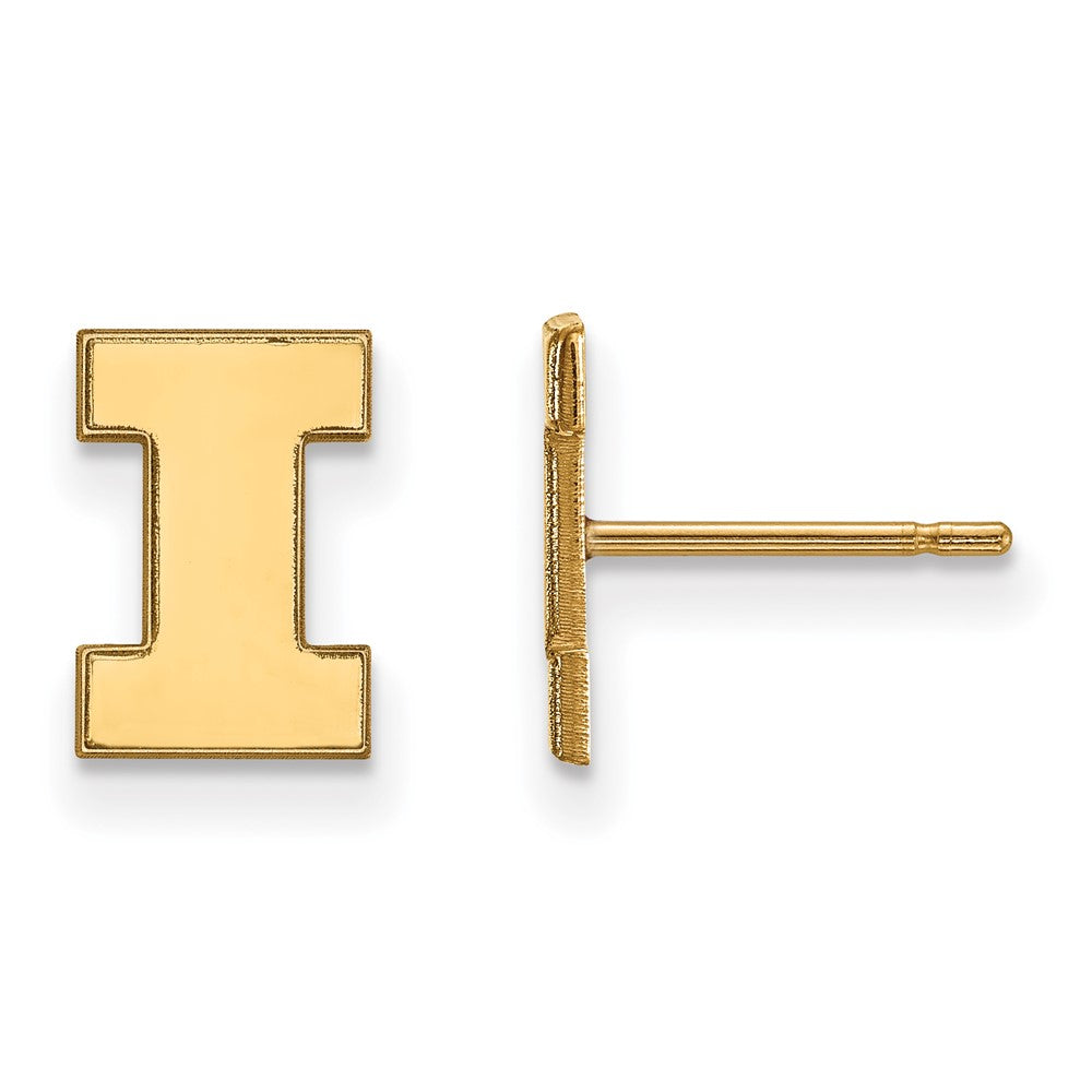 10K Gelbgold Logoart University Of Illinois Buchstabe I Extra Klein Ohrstecker