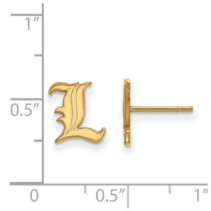 14K Gelbgold Logoart University Of Louisville Buchstabe L Extra Klein Ohrstecker