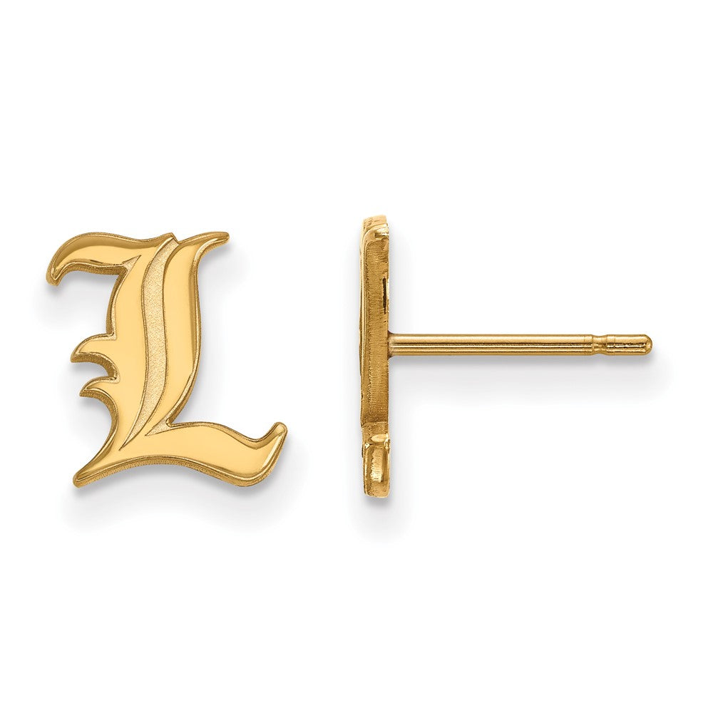 10K Gelbgold Logoart University Of Louisville Buchstabe L Extra Klein Ohrstecker