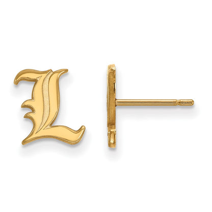10K Gelbgold Logoart University Of Louisville Buchstabe L Extra Klein Ohrstecker