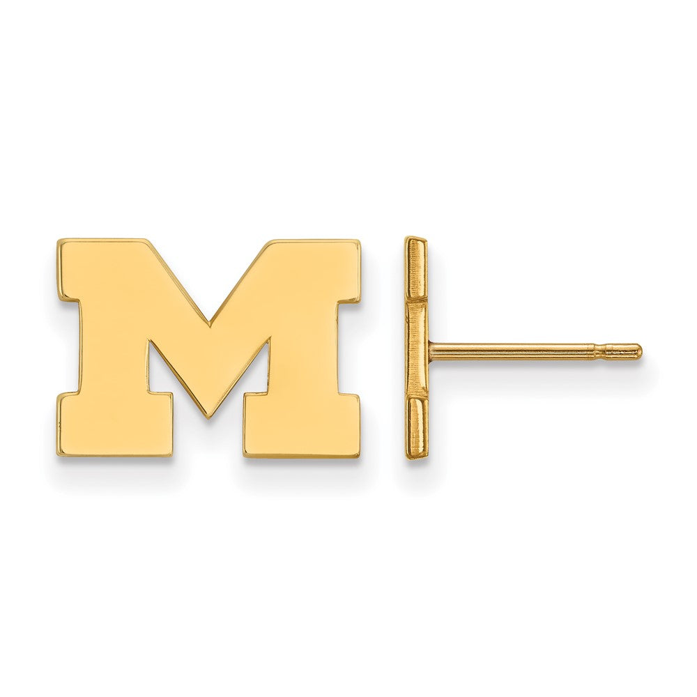 14K Gelbgold Logoart University Of Michigan Buchstabe M Extra Klein Ohrstecker