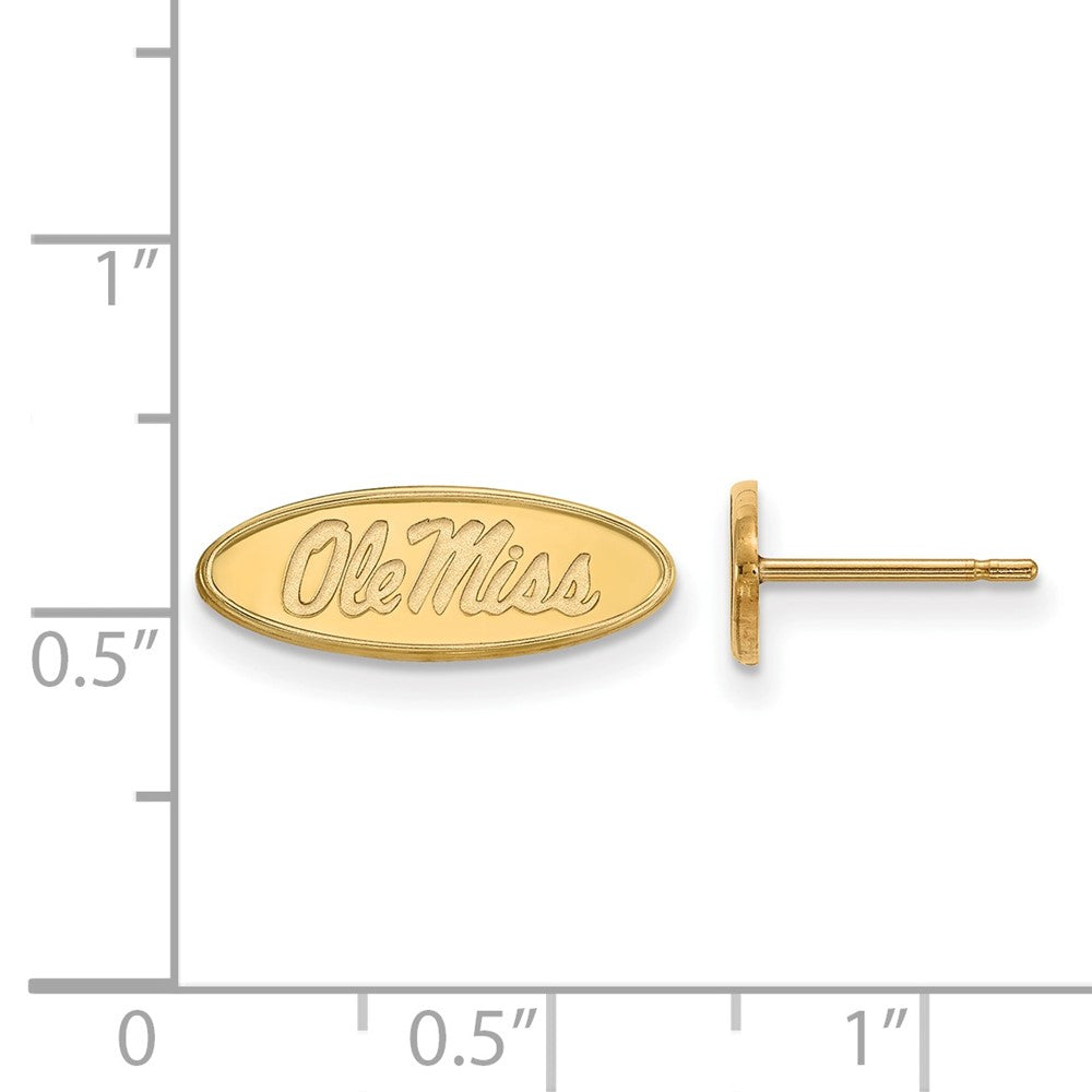 Vergoldet Sterlingsilber Logoart University Of Mississippi Ole Miss Oval Extra Klein Ohrstecker
