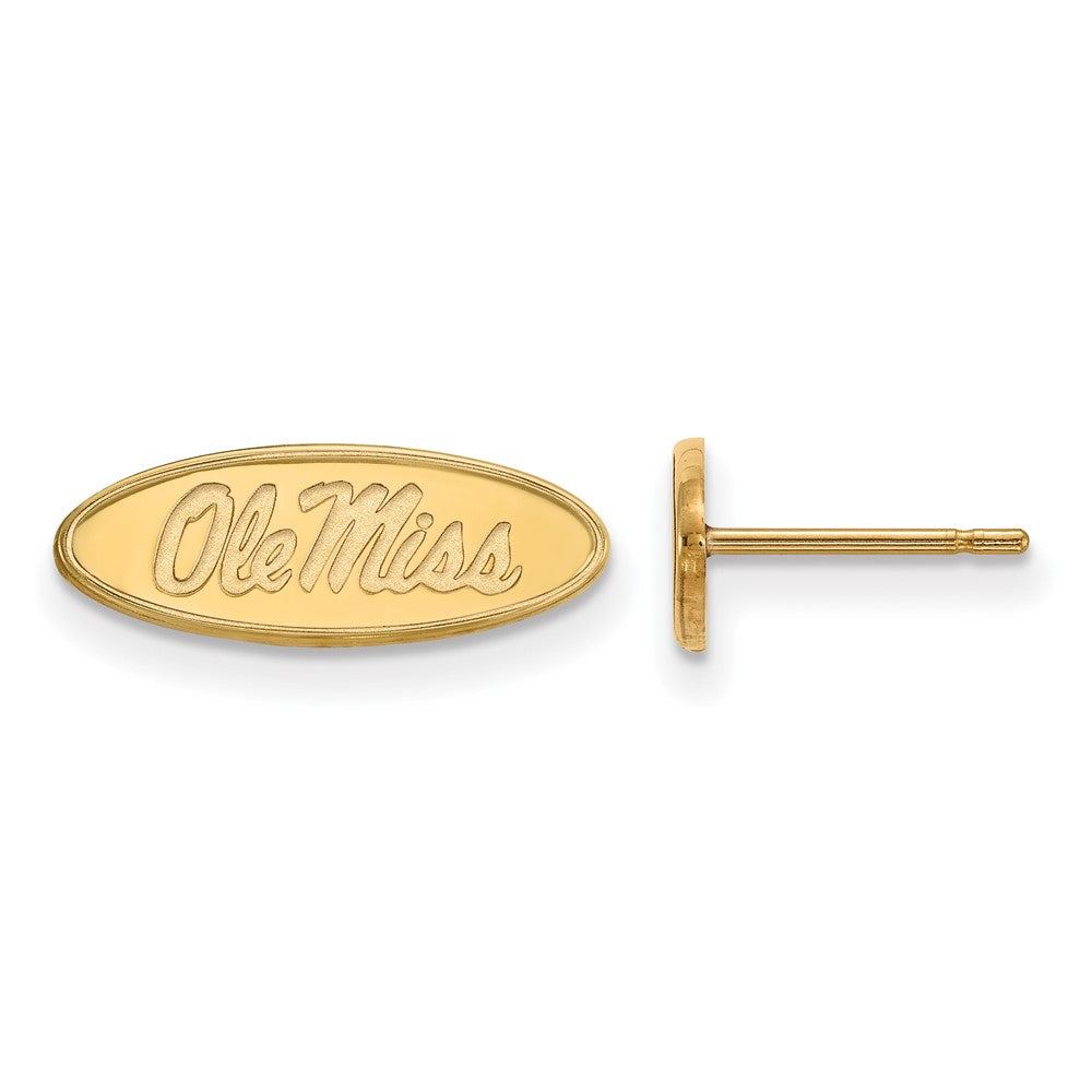 Vergoldet Sterlingsilber Logoart University Of Mississippi Ole Miss Oval Extra Klein Ohrstecker