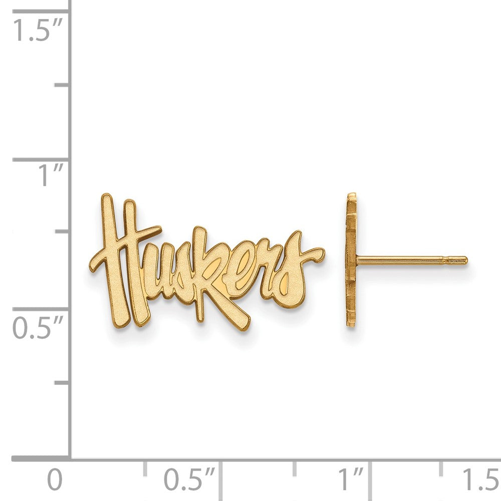 10K Gelbgold Logoart University Of Nebraska Huskers Klein Ohrstecker