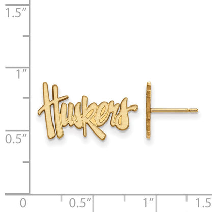 10K Gelbgold Logoart University Of Nebraska Huskers Klein Ohrstecker