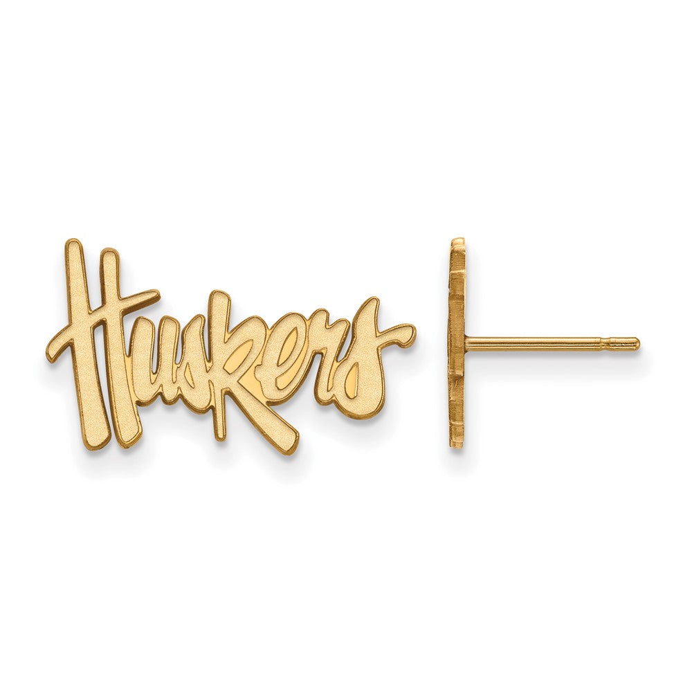 10K Gelbgold Logoart University Of Nebraska Huskers Klein Ohrstecker