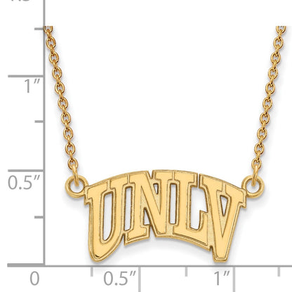 Vergoldet Sterlingsilber Logoart University Of Nevada Las Vegas U N L V Klein Anhänger 18 Zoll Halskette