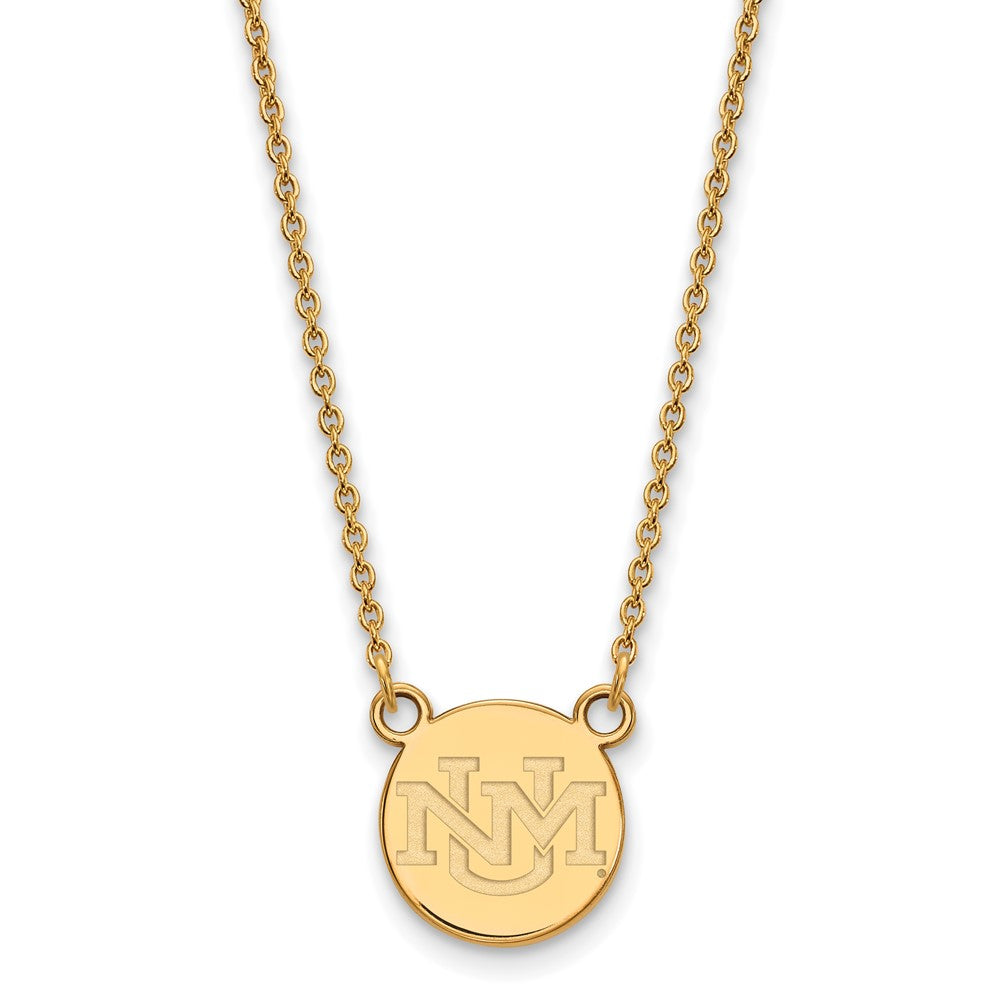 14K Gelbgold Logoart University Of New Mexico Klein Anhänger 18 Zoll Halskette