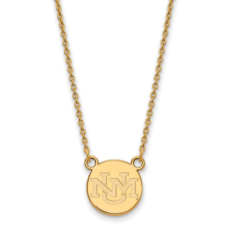 Vergoldet Sterlingsilber Logoart University Of New Mexico Klein Anhänger 18 Zoll Halskette