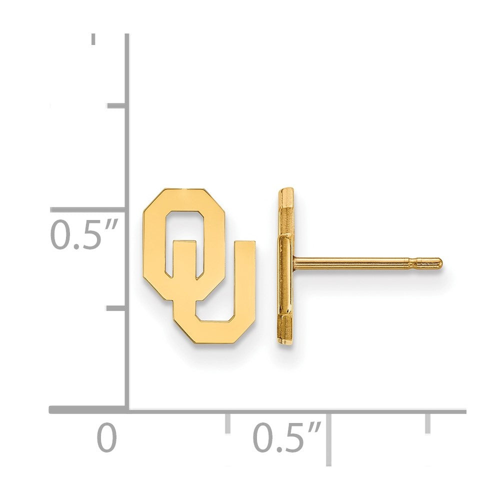 14K Gelbgold Logoart University Of Oklahoma O U Extra Klein Ohrstecker