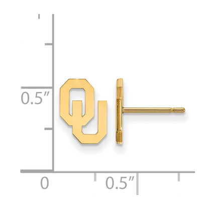 10K Gelbgold Logoart University Of Oklahoma O U Extra Klein Ohrstecker
