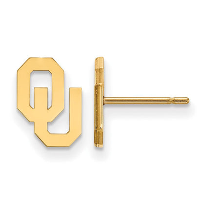 10K Gelbgold Logoart University Of Oklahoma O U Extra Klein Ohrstecker