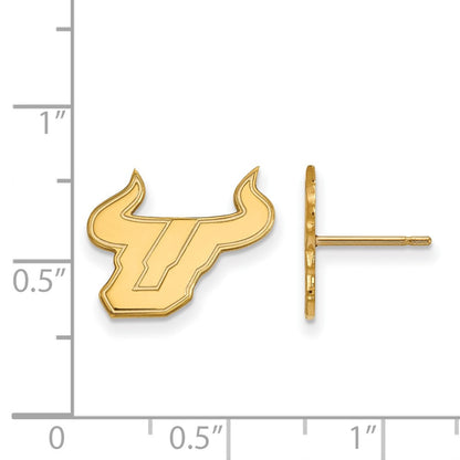Vergoldet Sterlingsilber Logoart University Of South Florida Bull Klein Ohrstecker