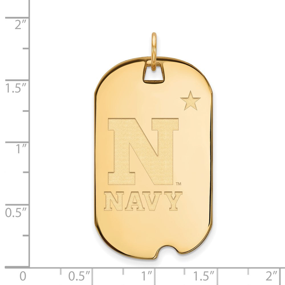 10K Gelbgold Logoart Us Naval Akademie Groß Erkennungsmarke Anhänger