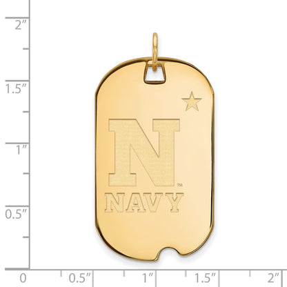10K Gelbgold Logoart Us Naval Akademie Groß Erkennungsmarke Anhänger
