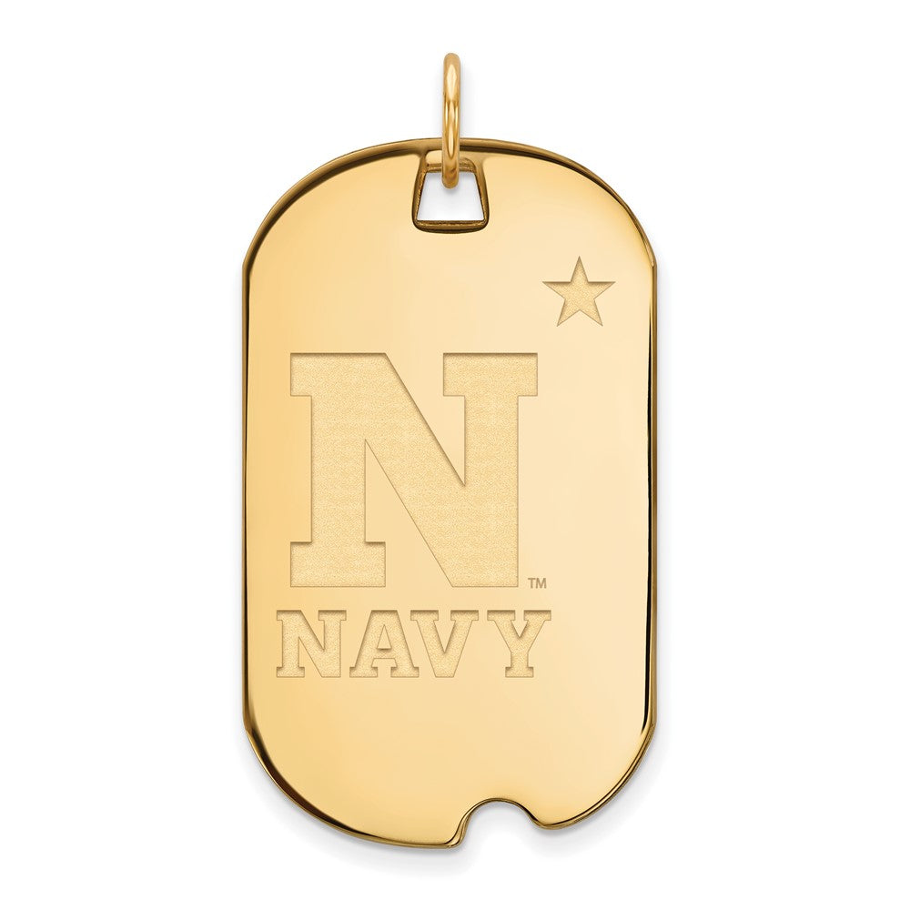 10K Gelbgold Logoart Us Naval Akademie Groß Erkennungsmarke Anhänger