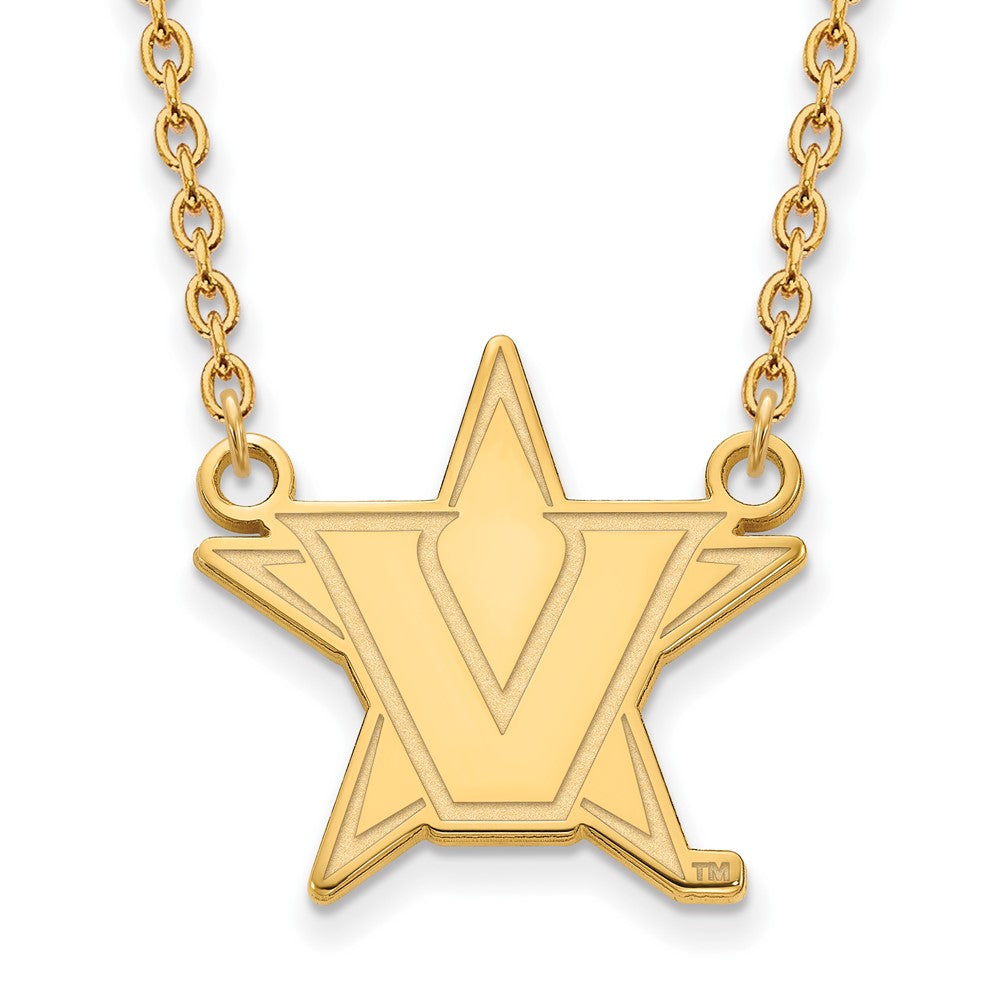 10K Gelbgold 10ky Logoart Vanderbilt University Groß Anhänger Halskette
