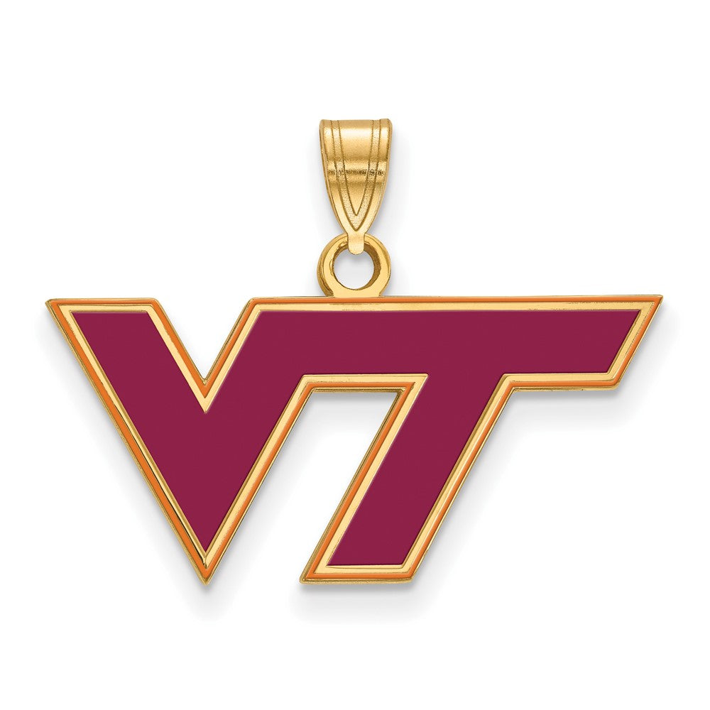 Vergoldet Sterlingsilber Logoart Virginia Tech V T Mittel Emailliert Anhänger