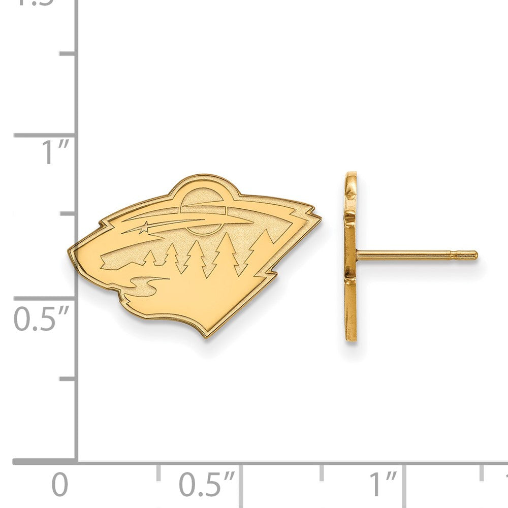 10K Gelbgold Nhl Logoart Minnesota Wild Klein Ohrstecker