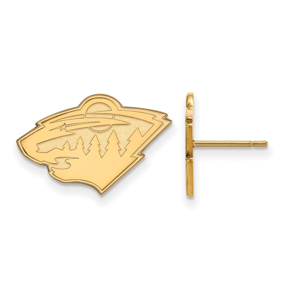 14K Gelbgold Nhl Logoart Minnesota Wild Klein Ohrstecker