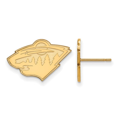 10K Gelbgold Nhl Logoart Minnesota Wild Klein Ohrstecker