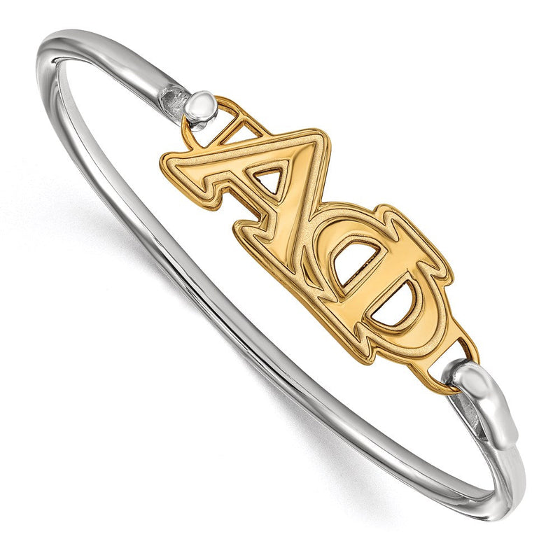 Vergoldet Sterlingsilber Gp Logoart Alpha Phi Klein Haken und Verschluss Armreif
