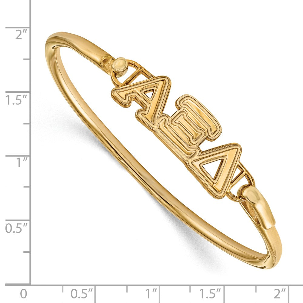 Vergoldet Sterlingsilber Gp Logoart Alpha Xi Delta Klein Haken und Verschluss Armreif