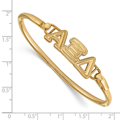 Vergoldet Sterlingsilber Gp Logoart Alpha Xi Delta Klein Haken und Verschluss Armreif