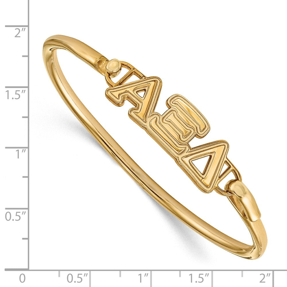 Vergoldet Sterlingsilber Gp Logoart Alpha Xi Delta Klein Haken und Verschluss Armreif