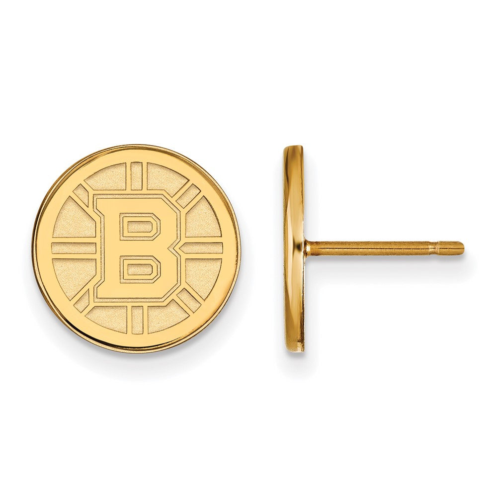 10K Gelbgold Nhl Logoart Boston Bruins Klein Ohrstecker
