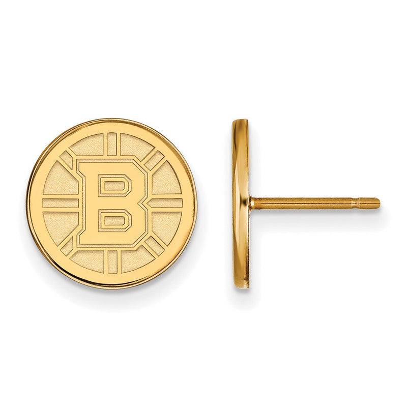 Vergoldet Sterlingsilber Nhl Logoart Boston Bruins Klein Ohrstecker
