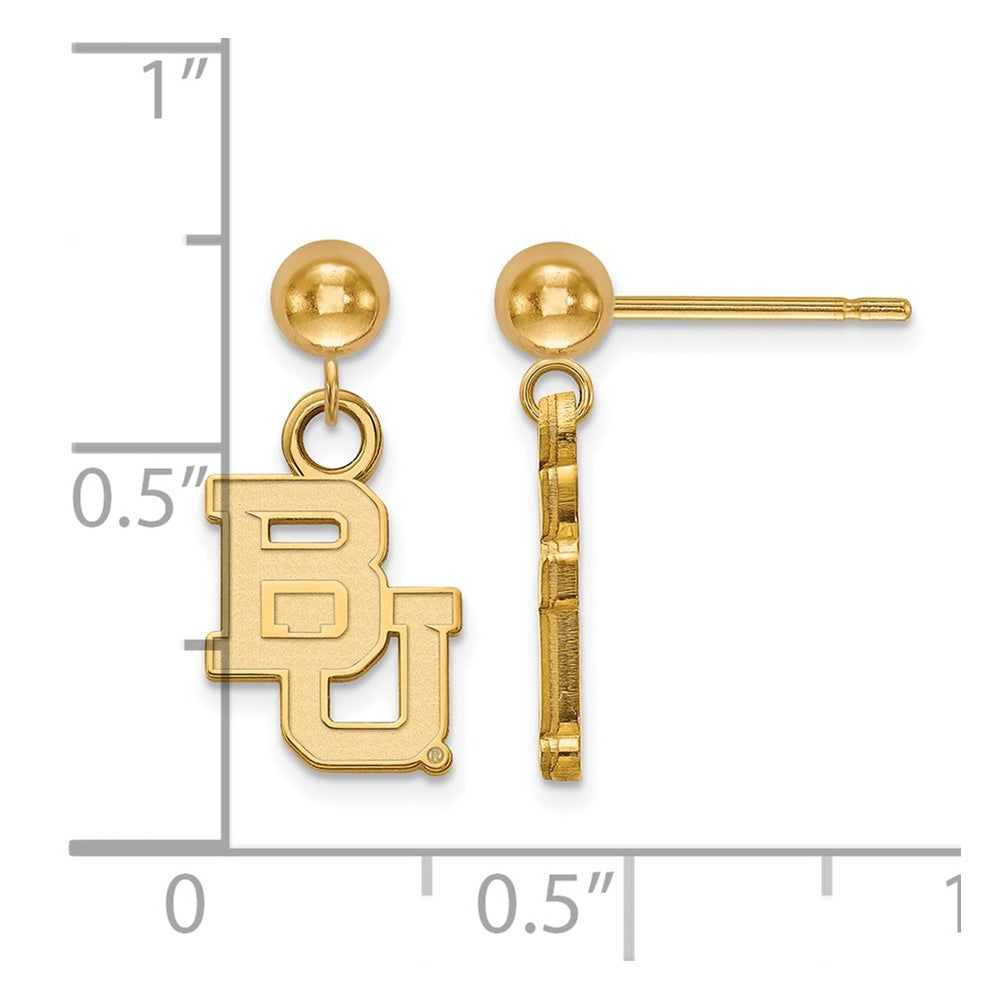 14K Gelbgold Logoart Baylor University Bears Hängend Kugel Ohrstecker