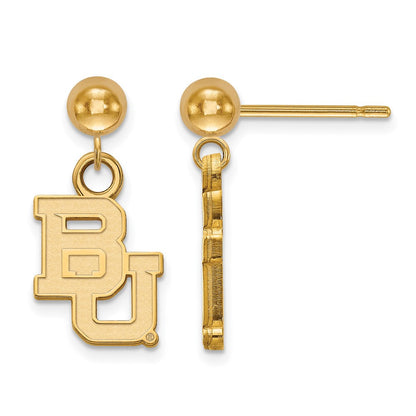 14K Gelbgold Logoart Baylor University Bears Hängend Kugel Ohrstecker