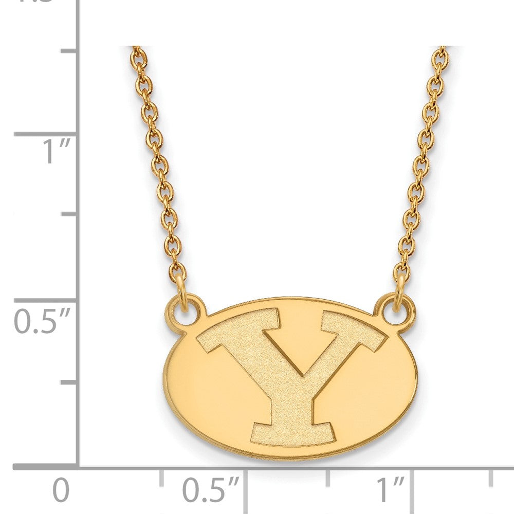 Vergoldet Sterlingsilber Logoart Brigham Young University Buchstabe Y Klein Anhänger 18 Zoll Halskette