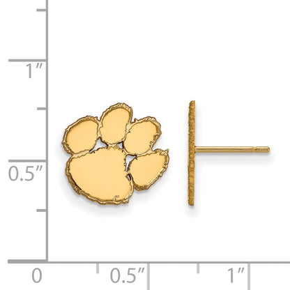 10K Gelbgold Logoart Clemson University Tiger Paw Klein Ohrstecker