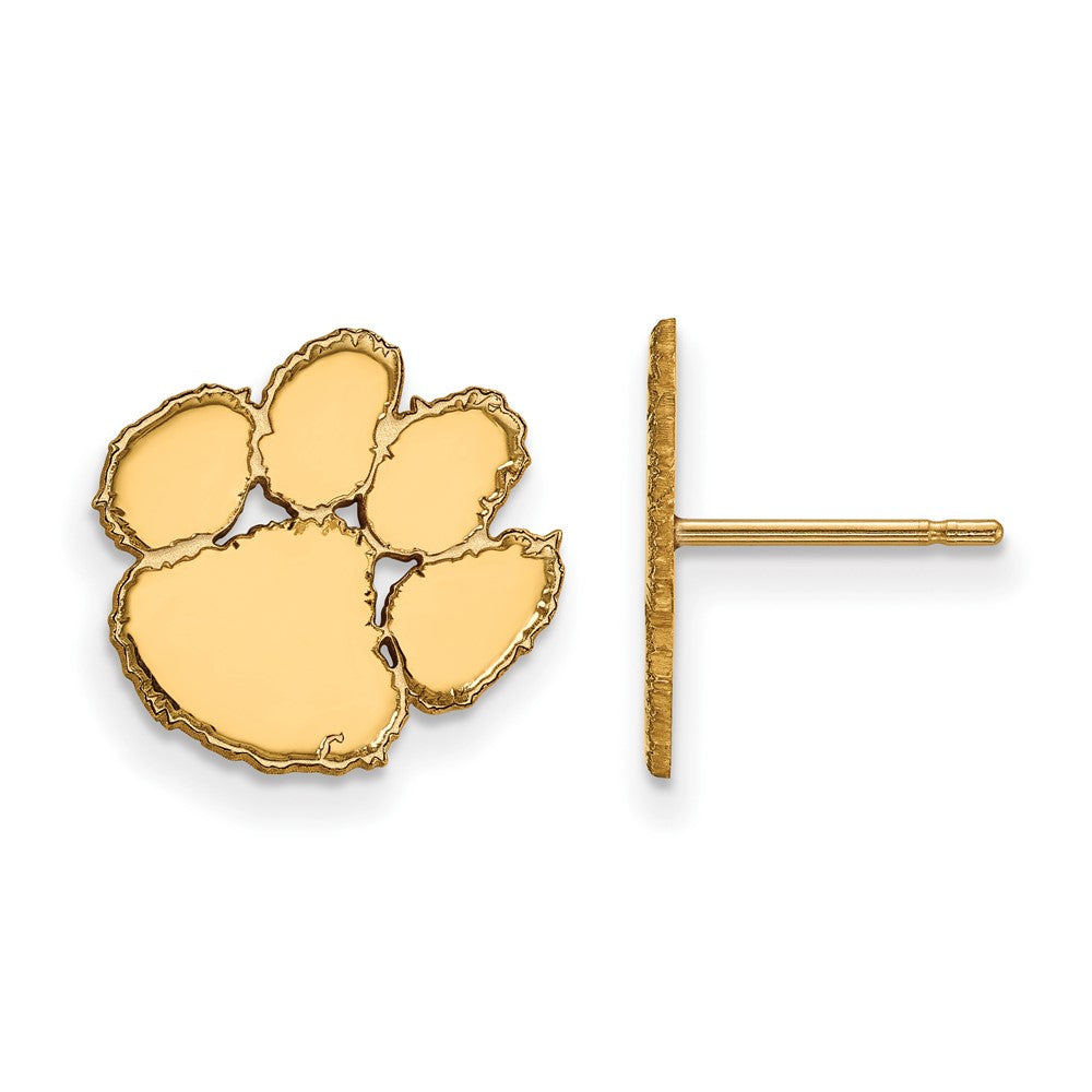 10K Gelbgold Logoart Clemson University Tiger Paw Klein Ohrstecker