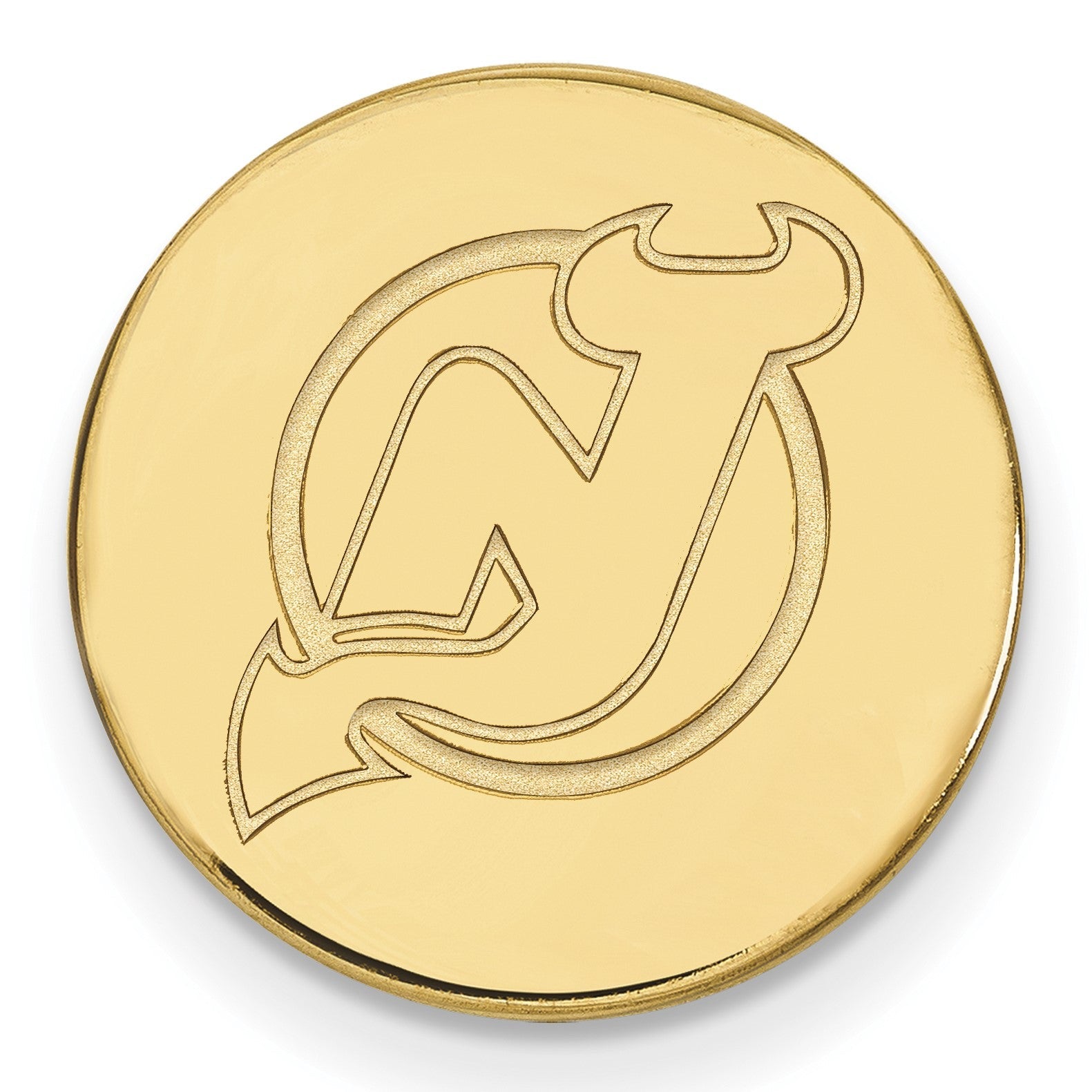 14K Gelbgold Gold Nhl Logoart New Trikot Devils Anstecknadel